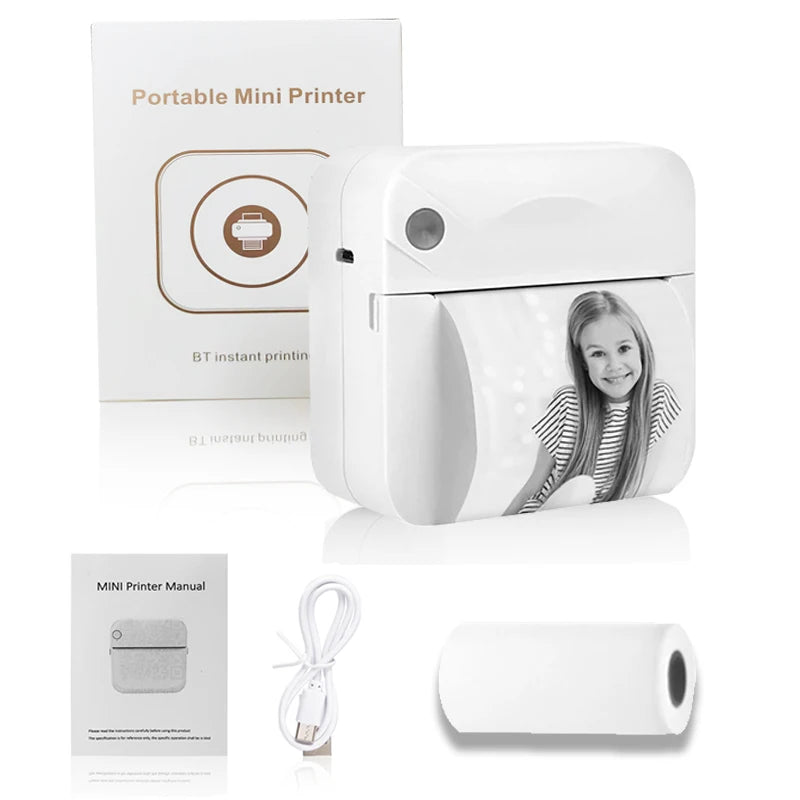 Mini Portable Thermal Printing Sticker Wireless Inkless Mini Printer