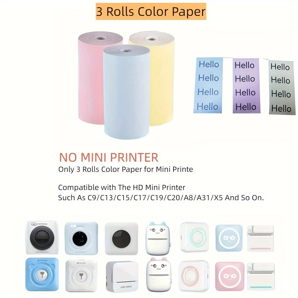 Mini Printer Paper Thermal Label Sticker