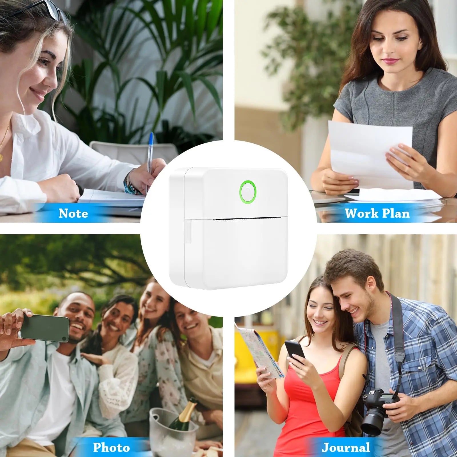 Wireless Mini Photo Thermal Printer | Mobile App, USB Charging.