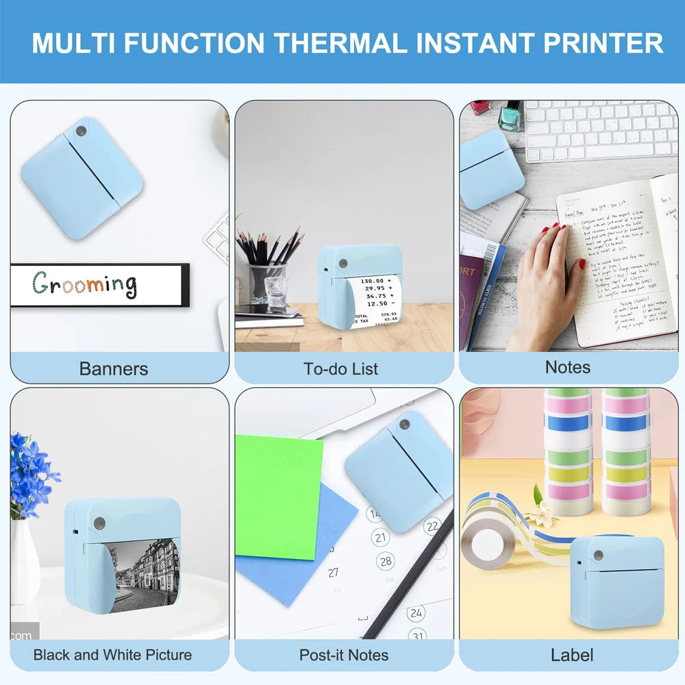 Mini Portable Thermal Printing Sticker Wireless Inkless Mini Printer