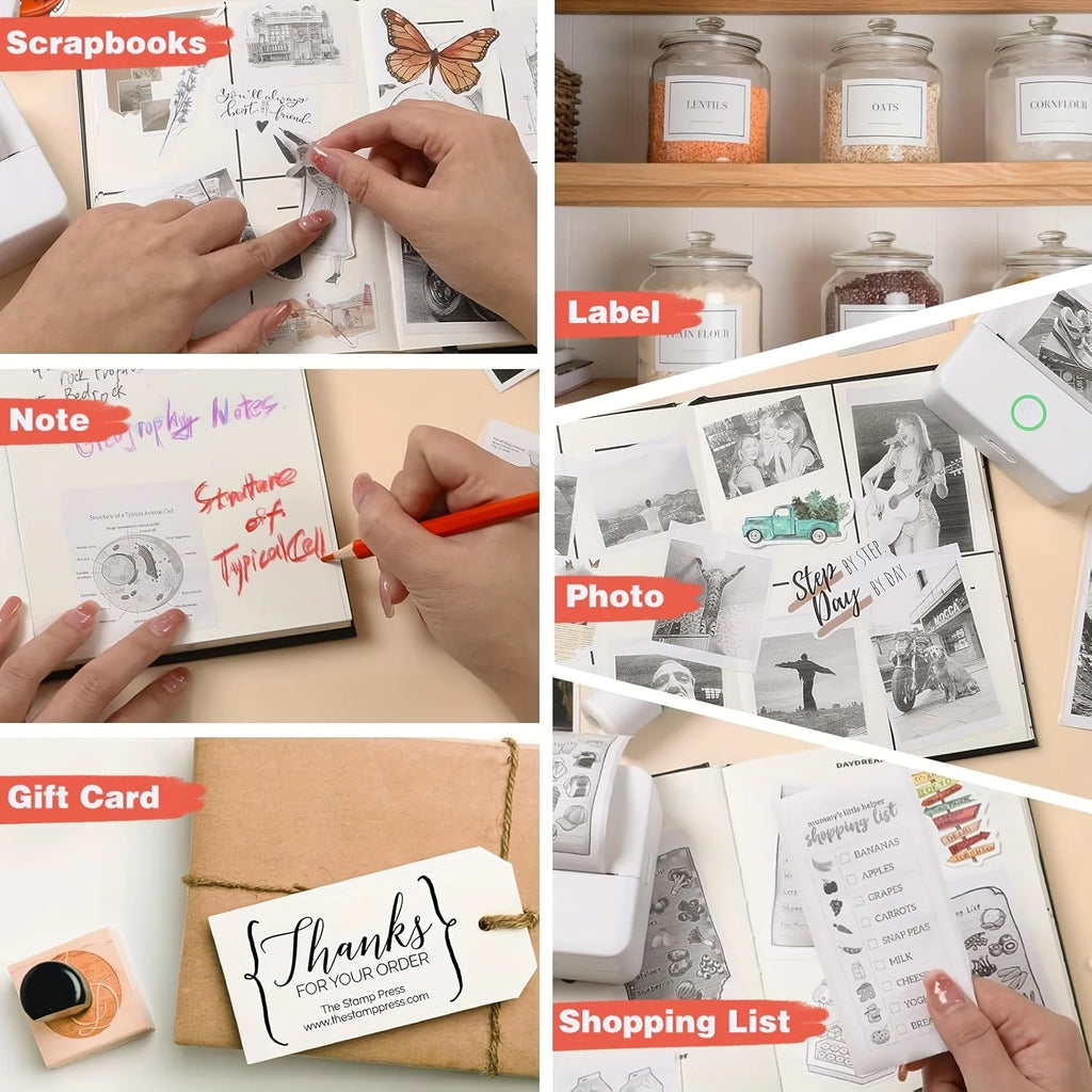 Wireless Mini Photo Thermal Printer | Mobile App, USB Charging.