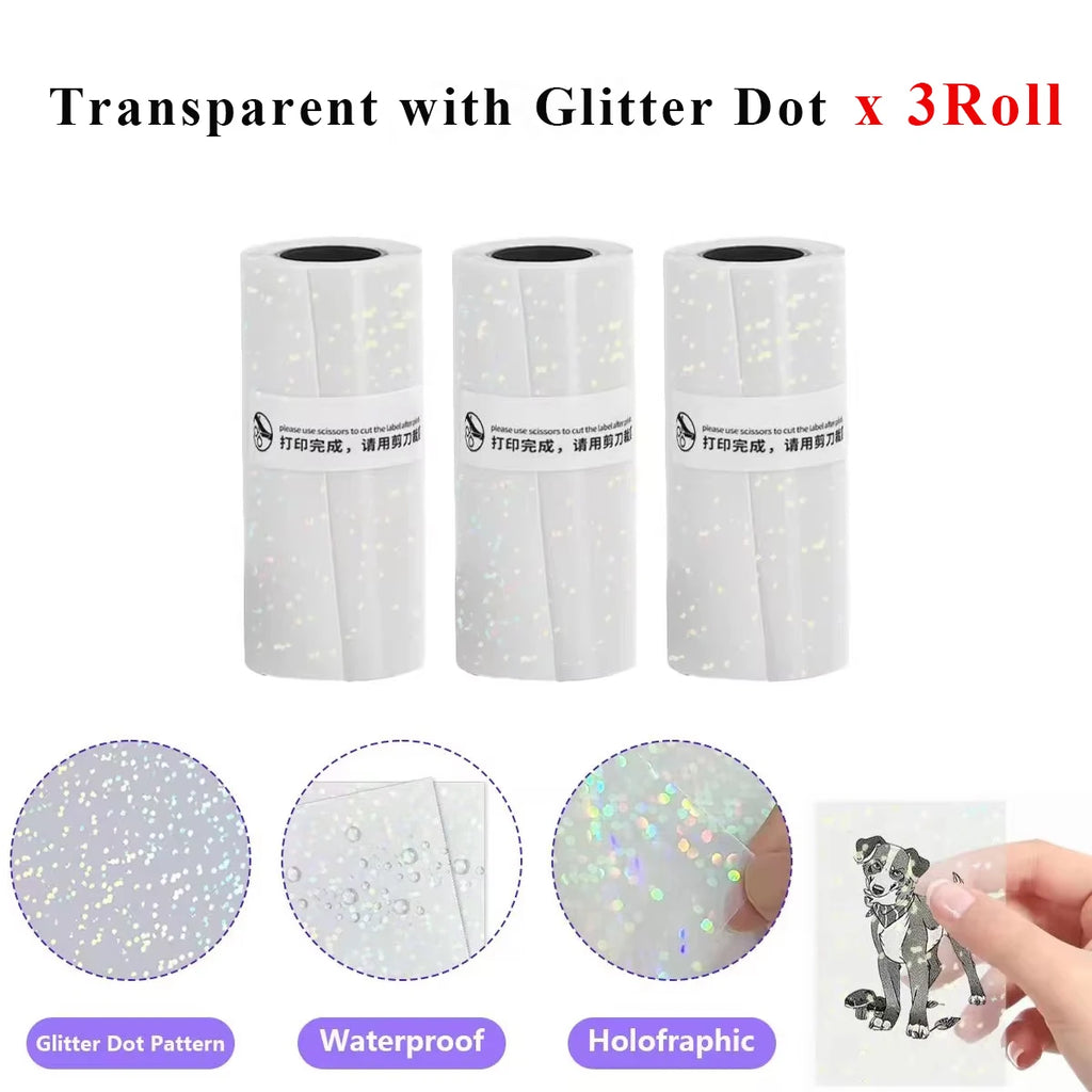 Holographic Laser Transparent Glossy Thermal Sticker Paper rolls