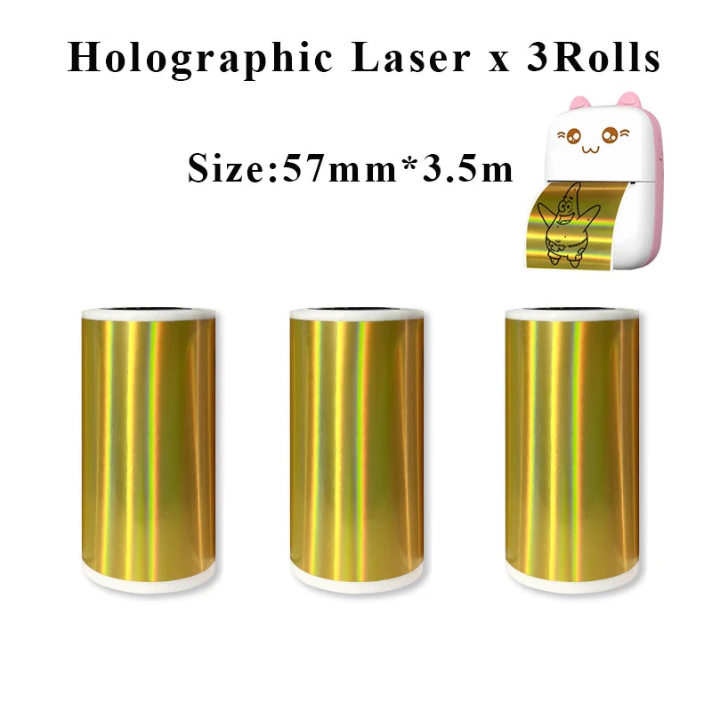 Holographic Laser Transparent Glossy Thermal Sticker Paper rolls