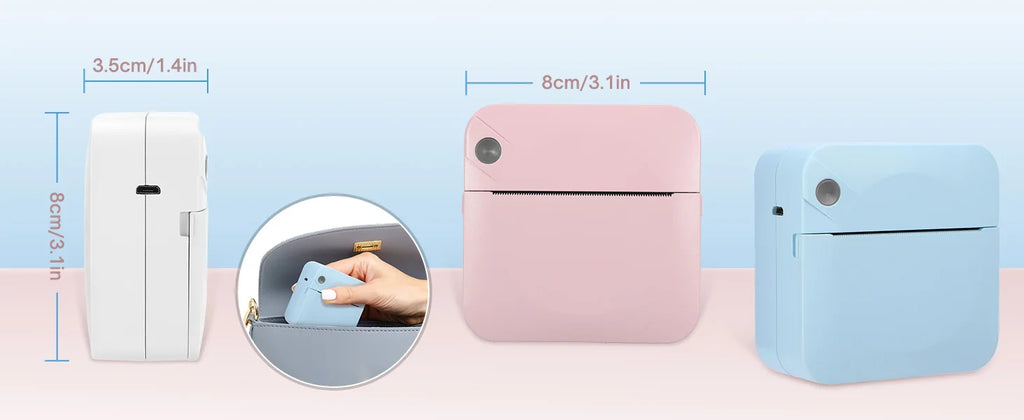 Mini Portable Thermal Printing Sticker Wireless Inkless Mini Printer