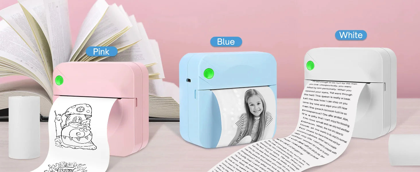Mini Portable Thermal Printing Sticker Wireless Inkless Mini Printer