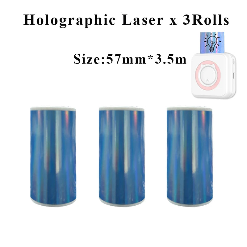Holographic Laser Transparent Glossy Thermal Sticker Paper rolls