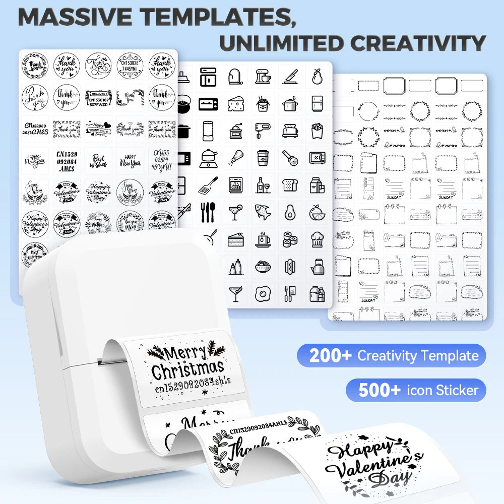 Portable Mini Printer Bluetooth Self Adhesive Sticker Labeller