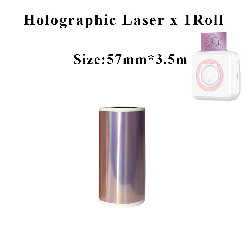 Holographic Laser Transparent Glossy Thermal Sticker Paper rolls