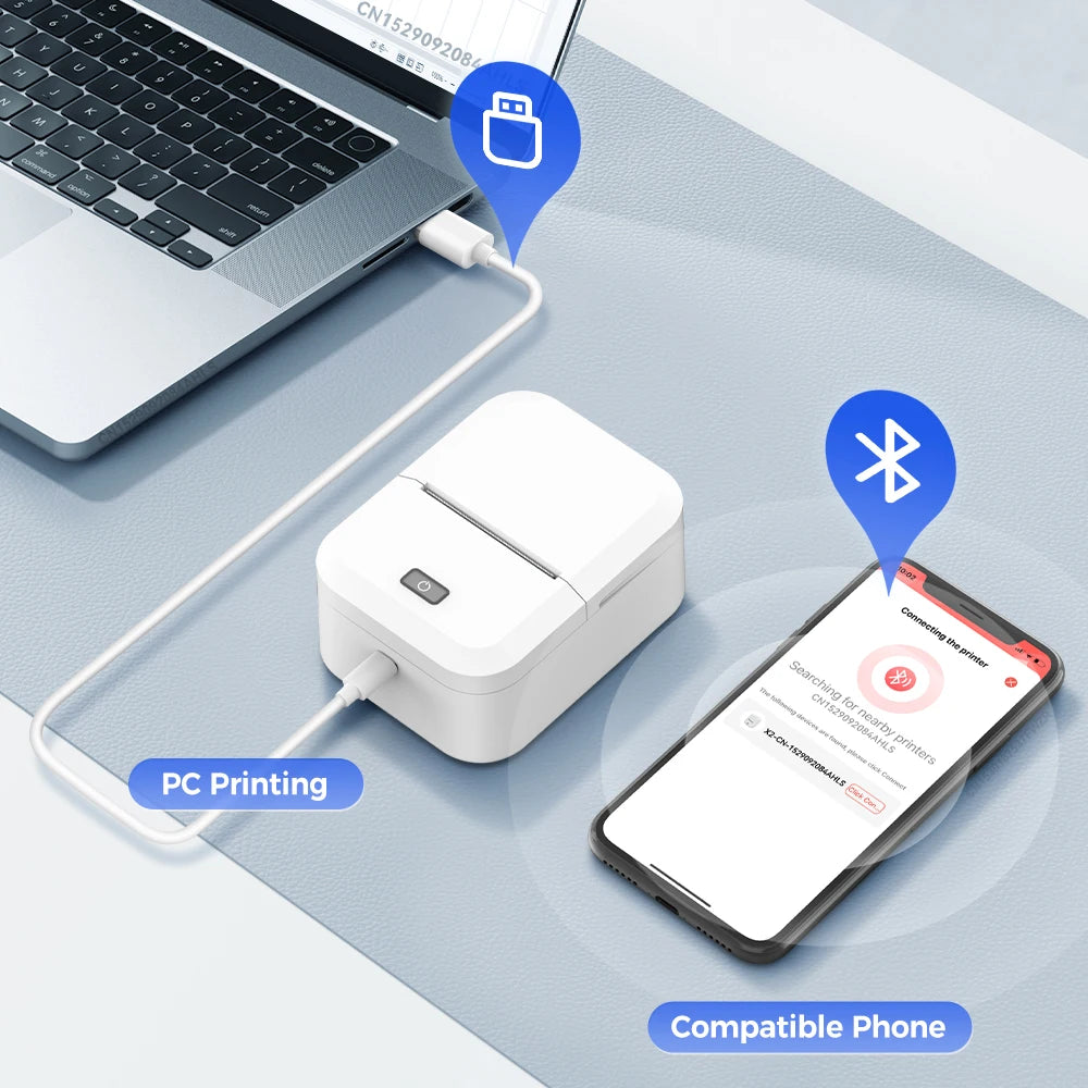 Portable Mini Printer Bluetooth Self Adhesive Sticker Labeller