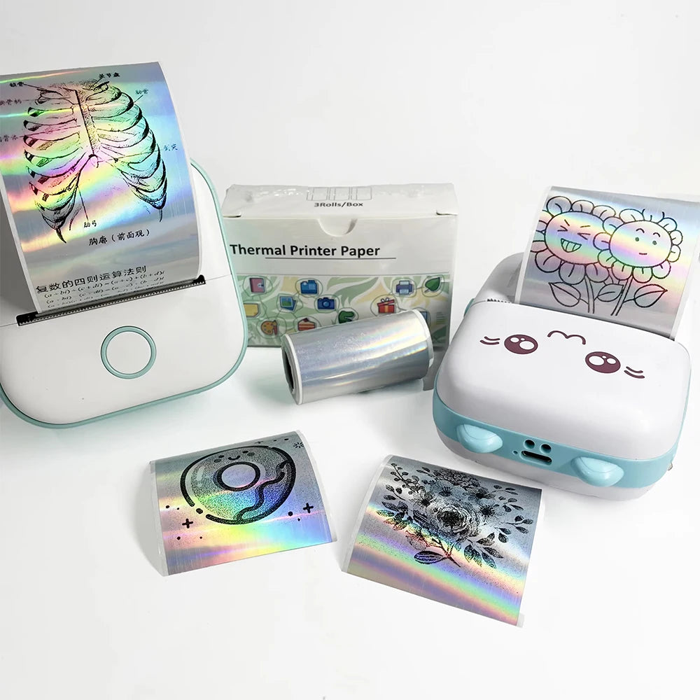 Holographic Laser Transparent Glossy Thermal Sticker Paper rolls