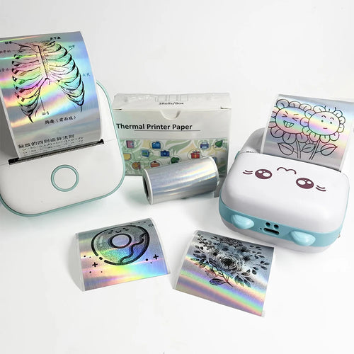 Holographic Laser Transparent Glossy Thermal Sticker Paper rolls