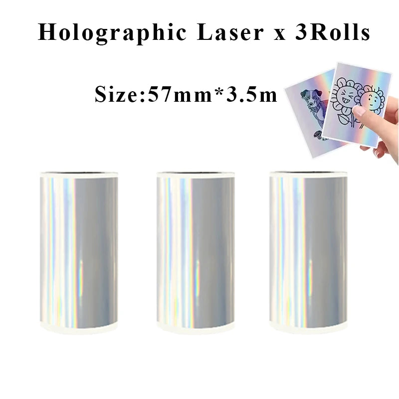 Holographic Laser Transparent Glossy Thermal Sticker Paper rolls