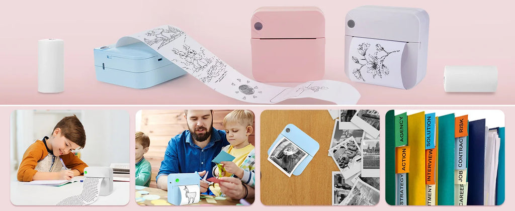 Mini Portable Thermal Printing Sticker Wireless Inkless Mini Printer