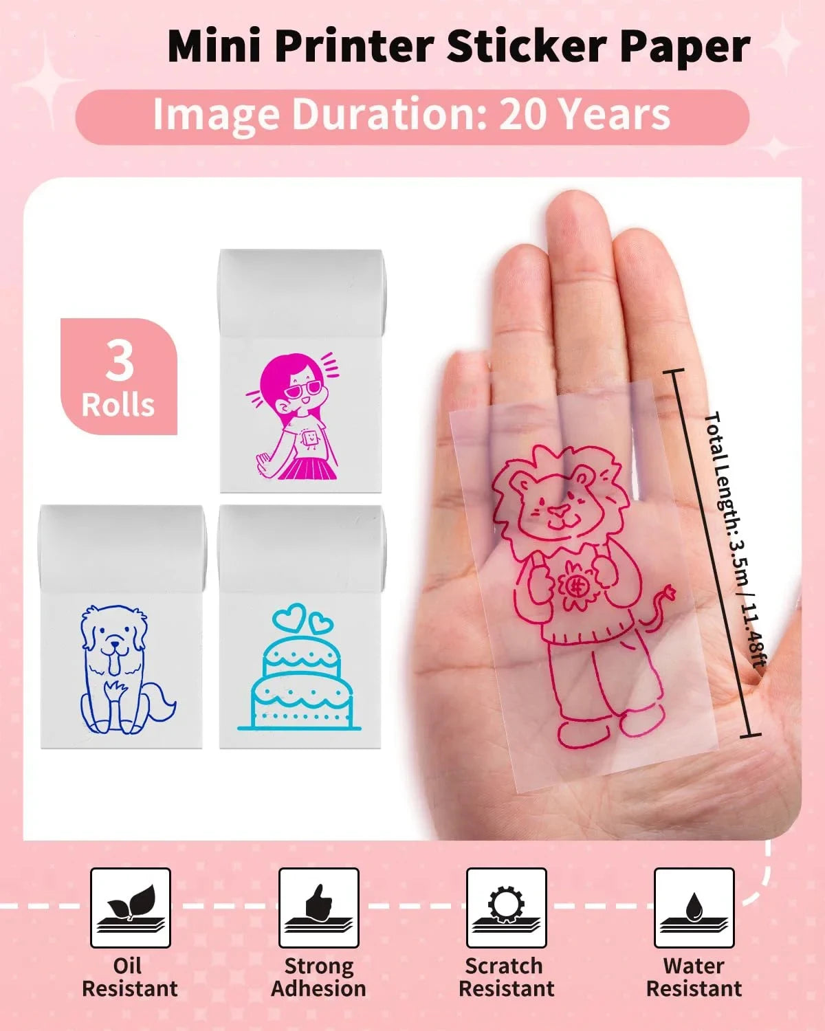 Holographic Laser Transparent Glossy Thermal Sticker Paper rolls