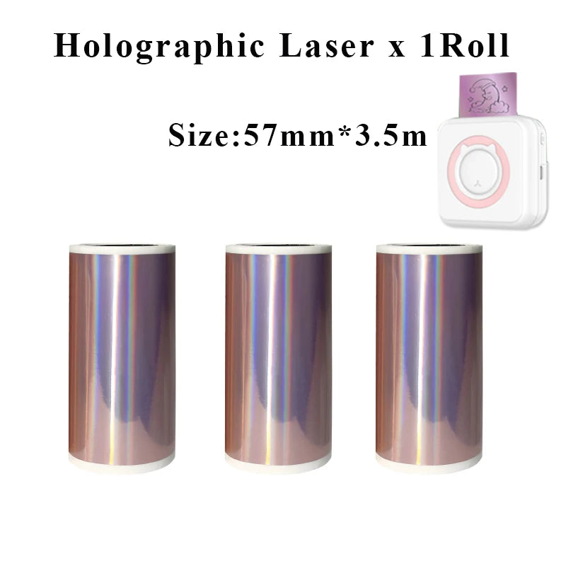 Holographic Laser Transparent Glossy Thermal Sticker Paper rolls