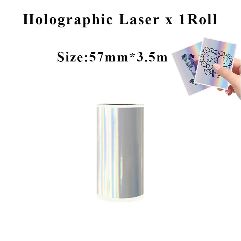 Holographic Laser Transparent Glossy Thermal Sticker Paper rolls