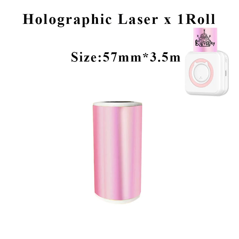 Holographic Laser Transparent Glossy Thermal Sticker Paper rolls