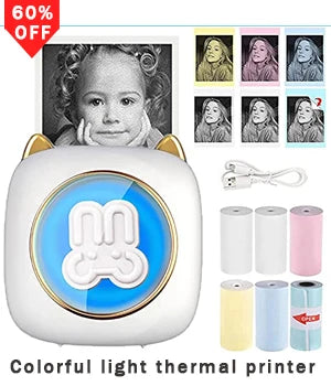 Mini Portable Thermal Printing Sticker Wireless Inkless Mini Printer