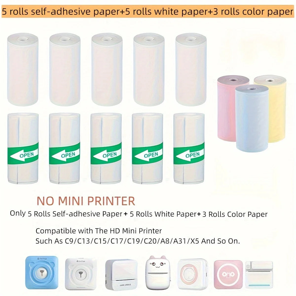 Mini Printer Paper Thermal Label Sticker
