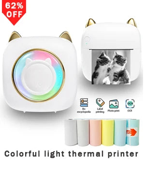 Mini Portable Thermal Printing Sticker Wireless Inkless Mini Printer