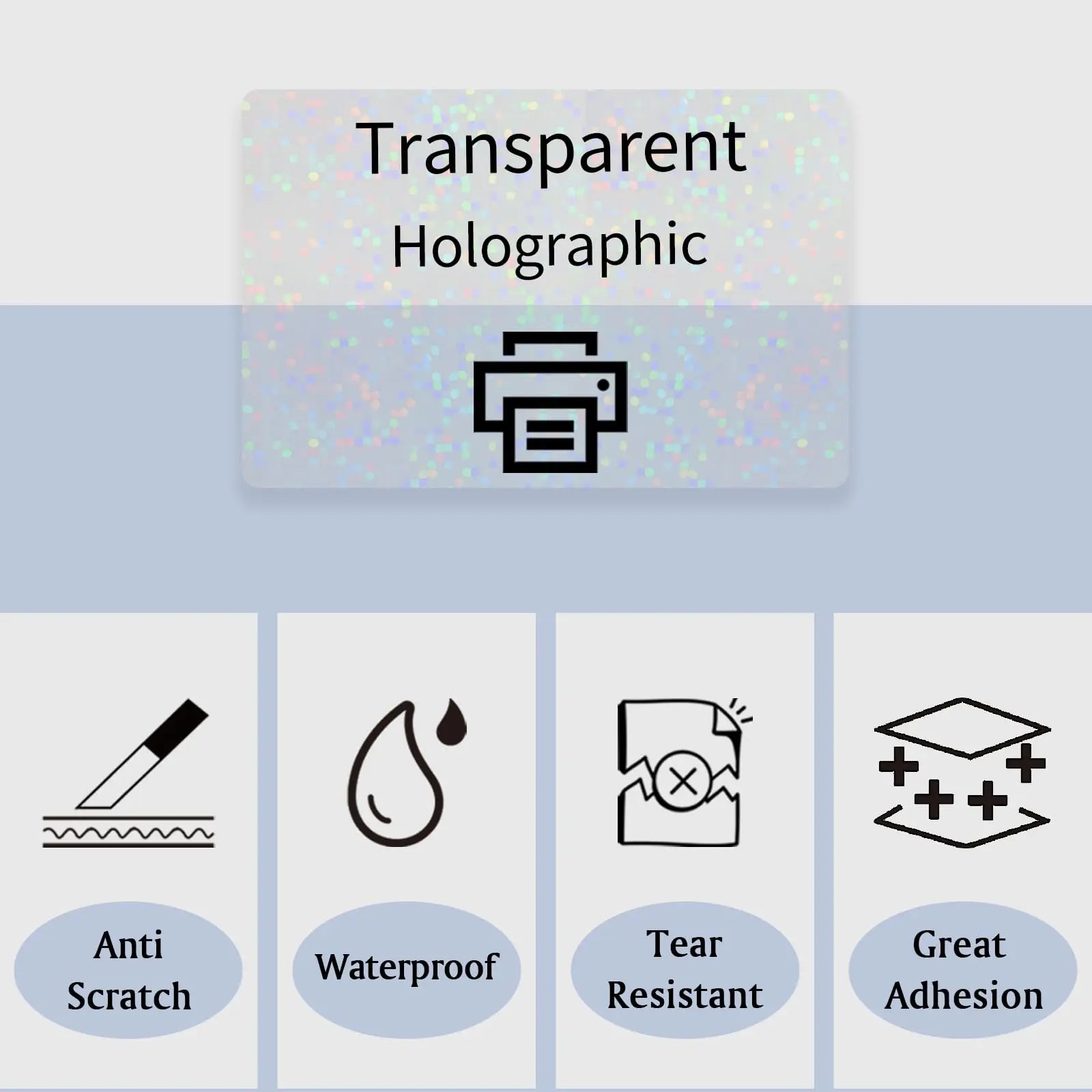 Clear Holographic Transparent Self-Adhesive Thermal Paper Rolls