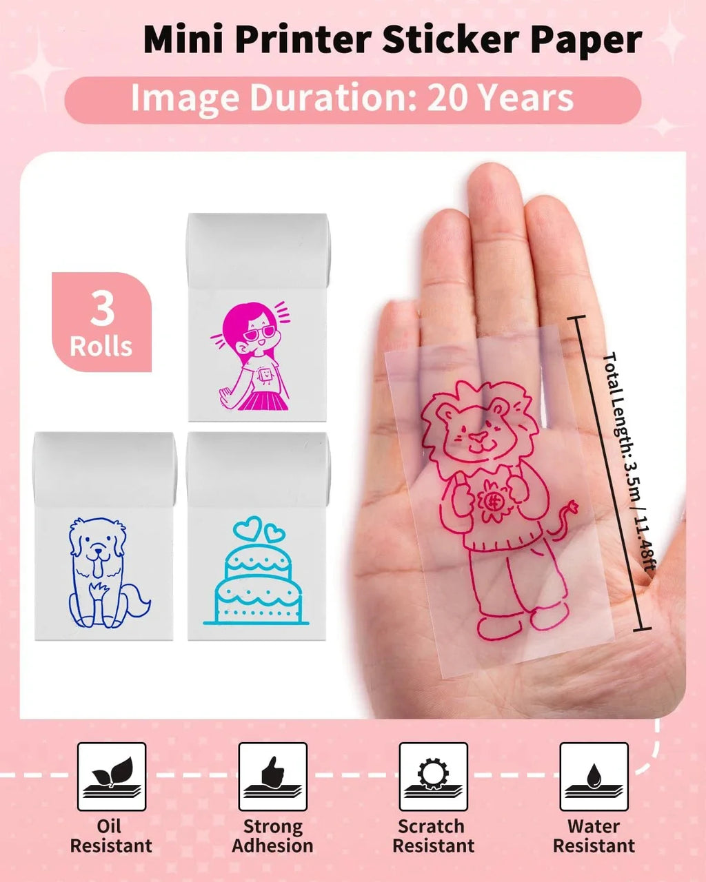 Holographic Laser Transparent Glossy Thermal Sticker Paper rolls