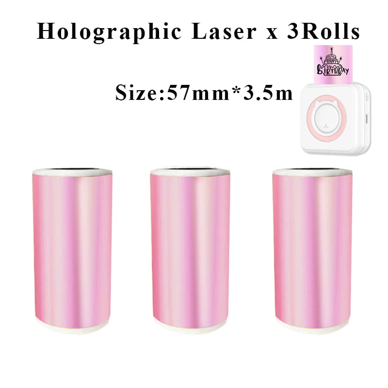 Holographic Laser Transparent Glossy Thermal Sticker Paper rolls