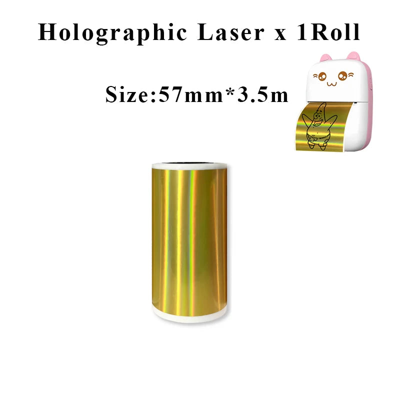 Holographic Laser Transparent Glossy Thermal Sticker Paper rolls