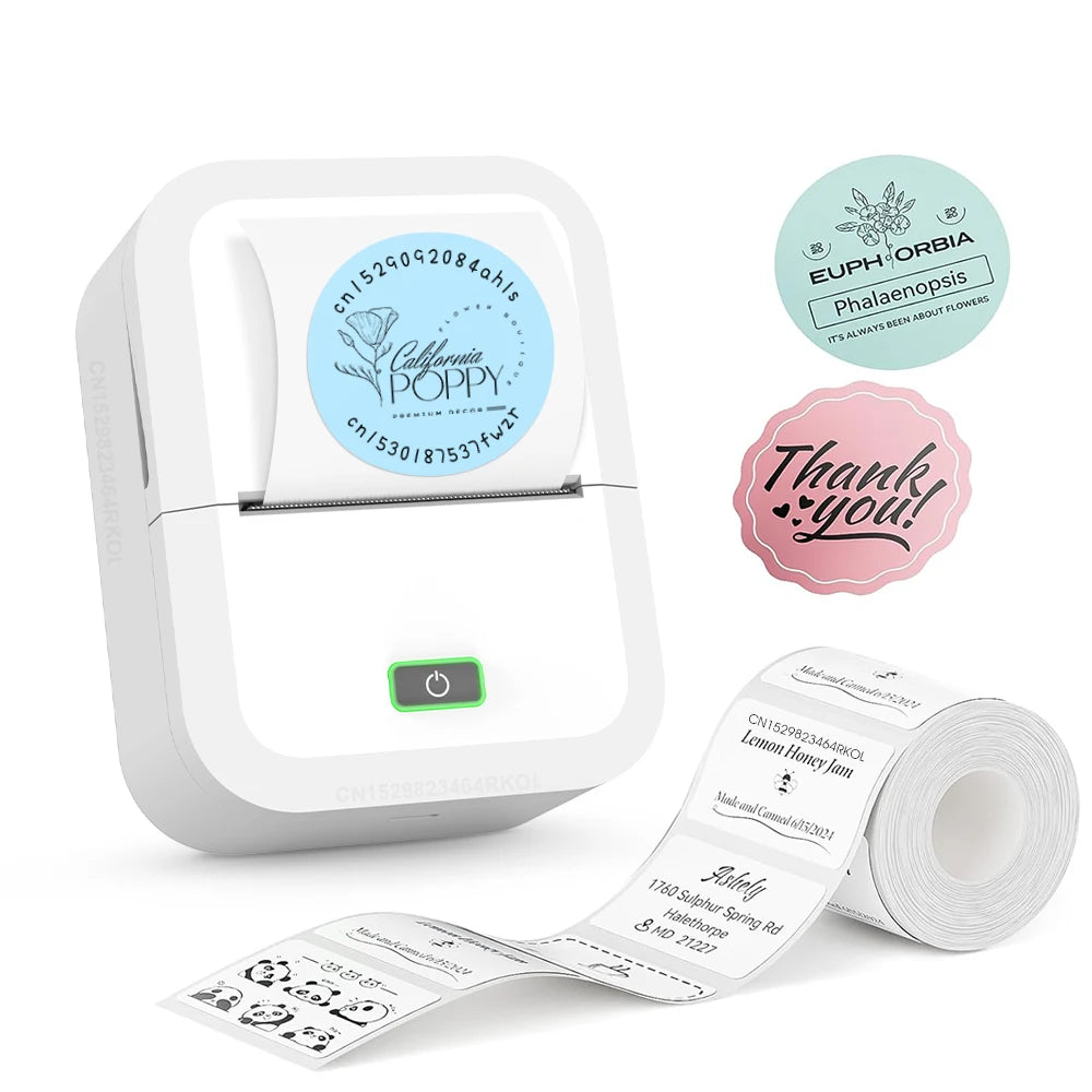 Portable Mini Printer Bluetooth Self Adhesive Sticker Labeller
