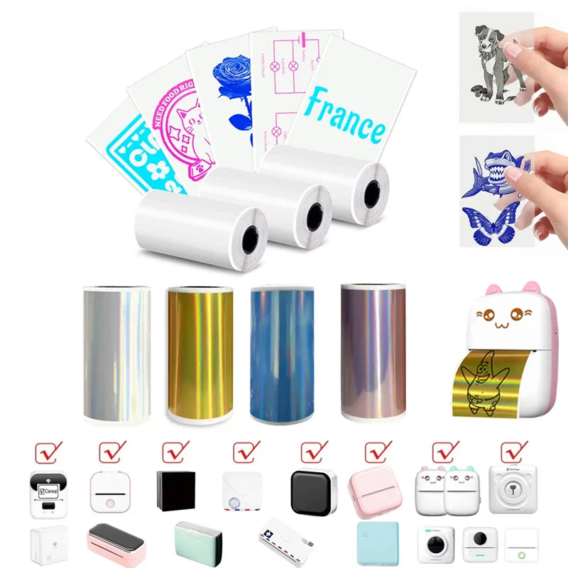 Holographic Laser Transparent Glossy Thermal Sticker Paper rolls
