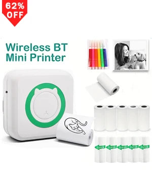 Mini Portable Thermal Printing Sticker Wireless Inkless Mini Printer
