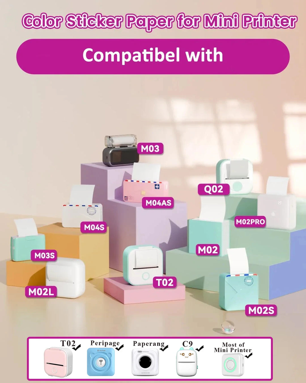 Holographic Laser Transparent Glossy Thermal Sticker Paper rolls