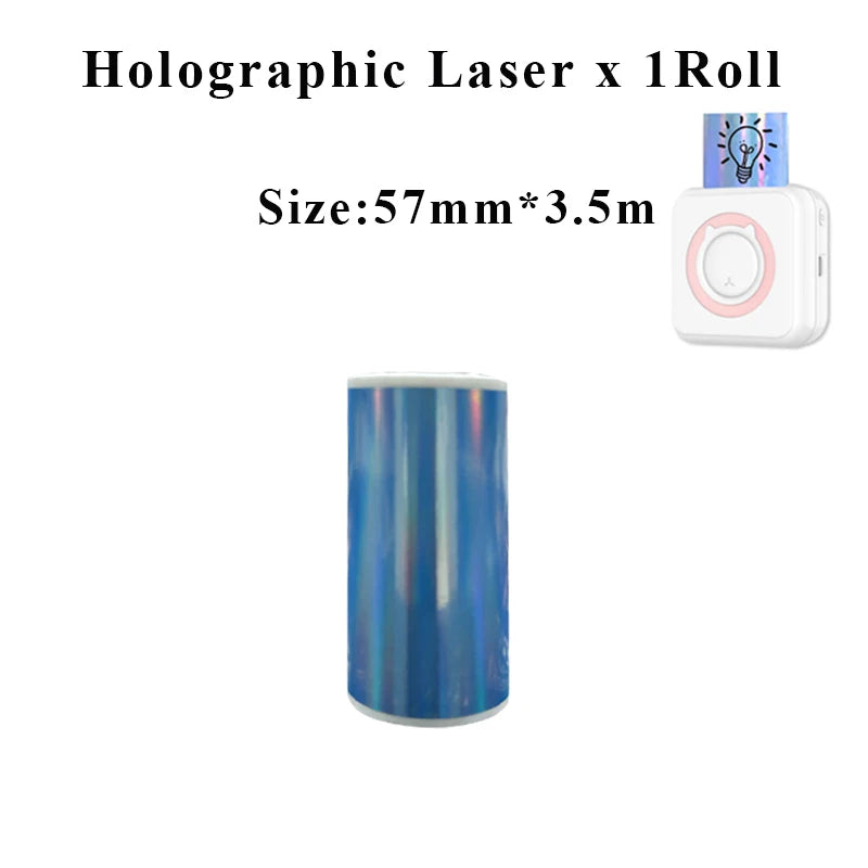 Holographic Laser Transparent Glossy Thermal Sticker Paper rolls
